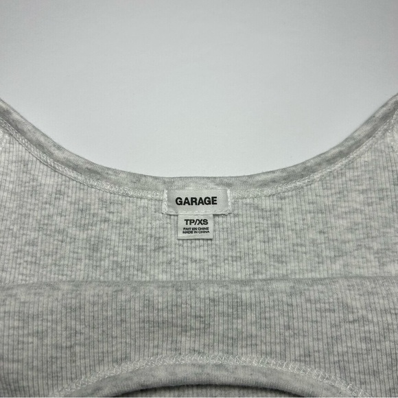 Garage Ribbed Scoop Cropped Cami in Grey - Picture 3 of 9